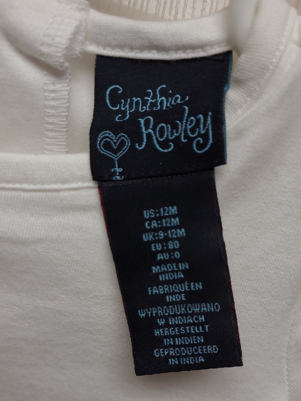 Cynthia Rowley White Long-Sleeve Ruffle Hem Top with shopping girl Graphic 12mo. - Picture 2 of 7